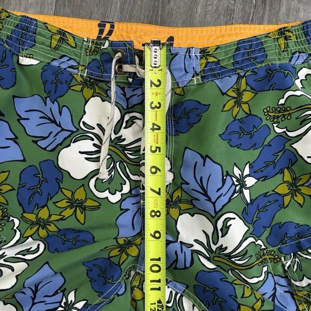 Boden Swim Trunks Shorts Men's Size 32 Multicolor Floral Green Blue White Beach